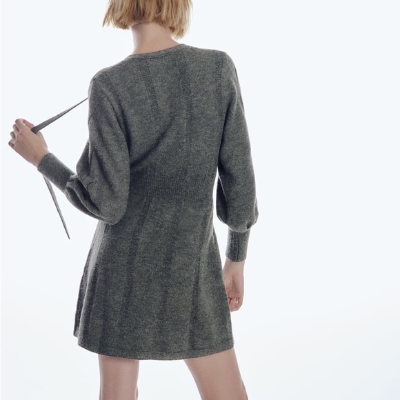 ZARA CABLE-KNIT DRESS - Picture 6 of 8